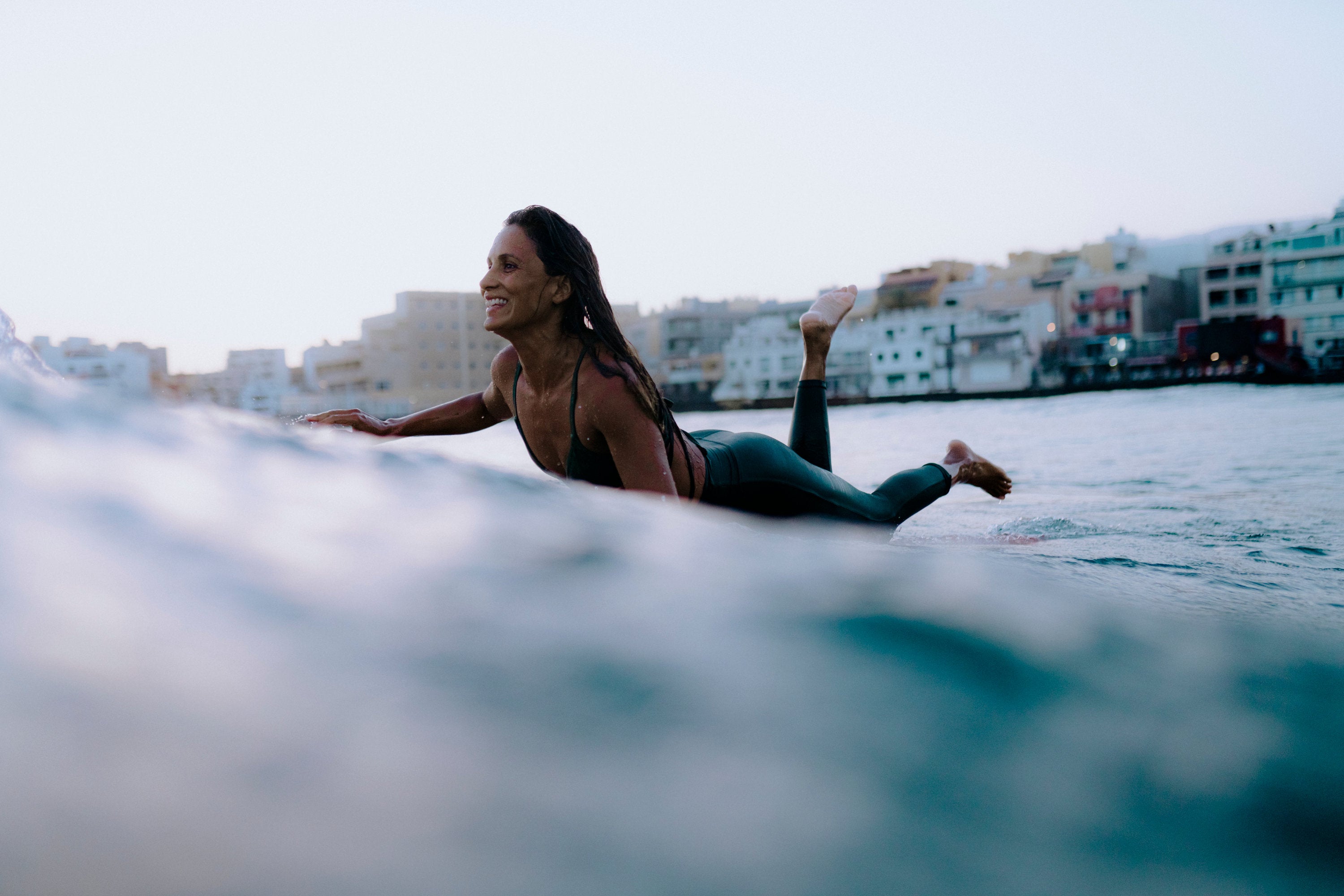 Yoga Top Amber in blue rib – Oy surf