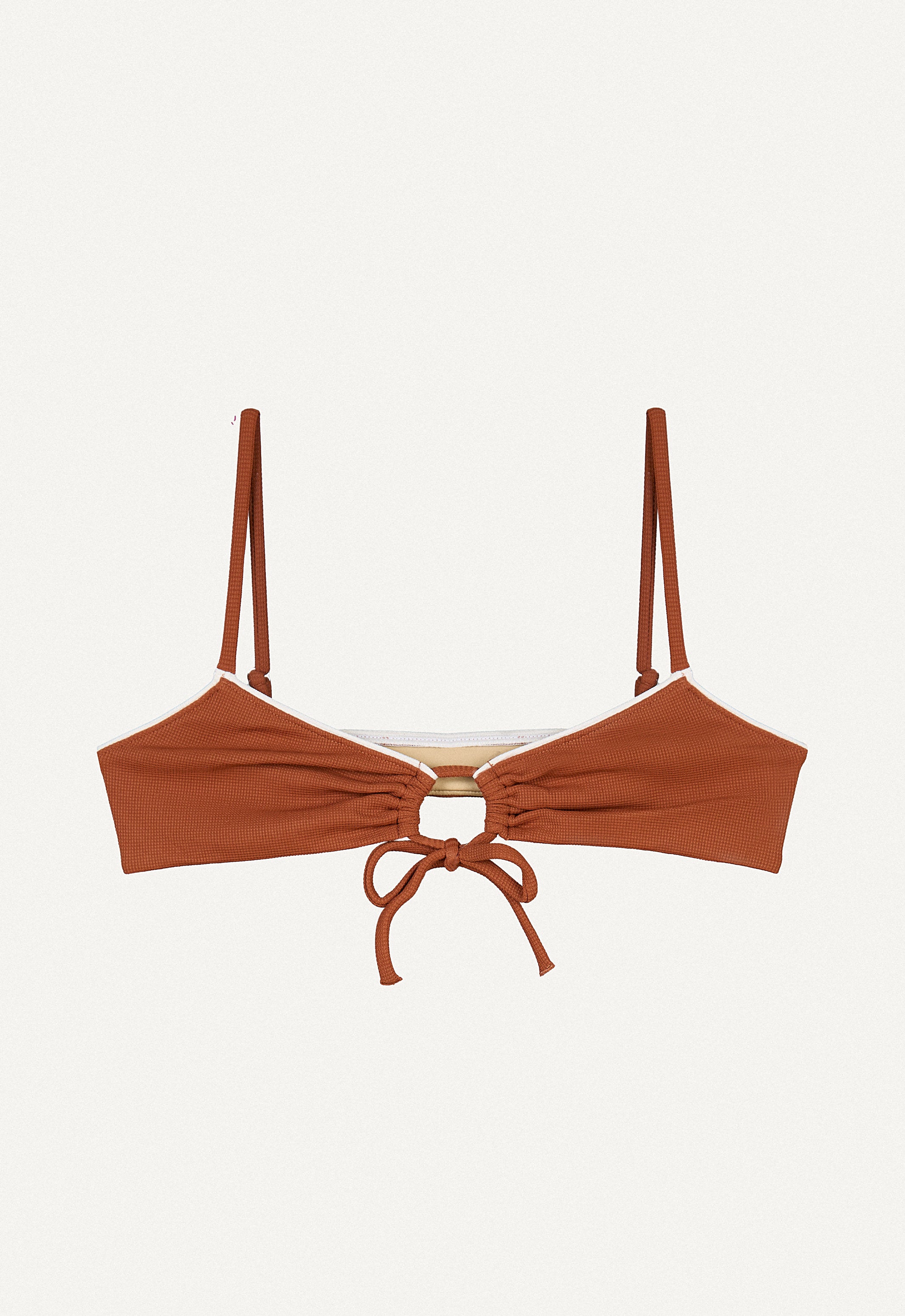 Bikini Oberteil „Joran“ in Kastanienbraun Piqué