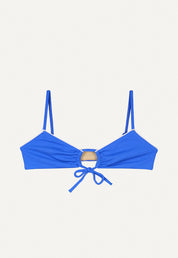 Bikini Oberteil „Joran“ in Tiefseeblau Piqué
