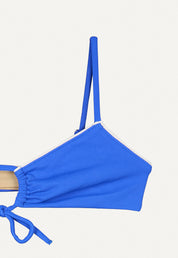 Bikini Oberteil „Joran“ in Tiefseeblau Piqué