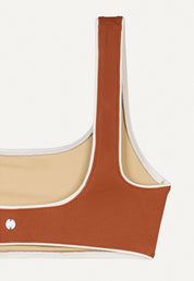 Bikini Top "Vento" in chestnut brown pique