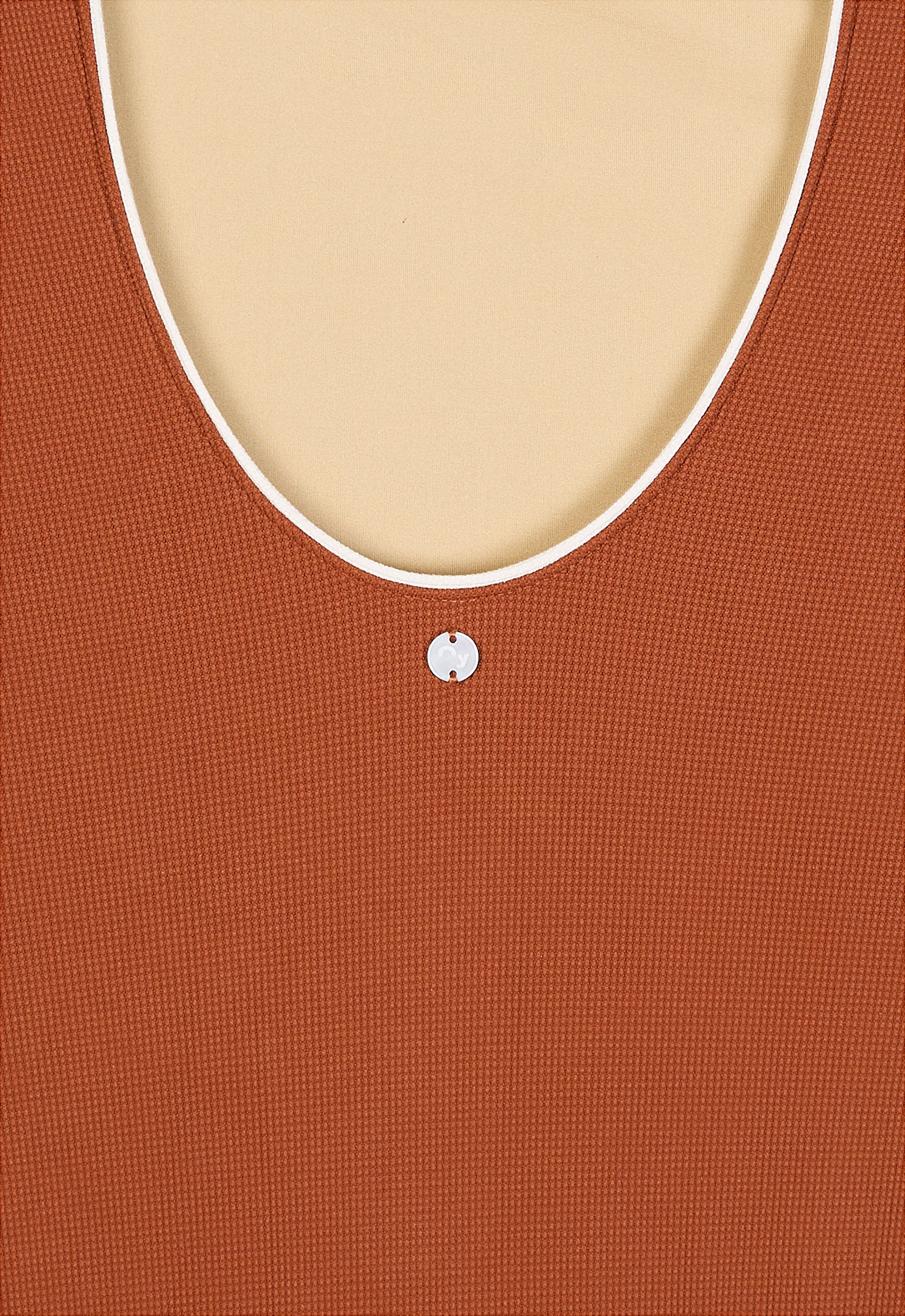 Badeanzug „Zephyr“ in Kastanienbraun Piqué