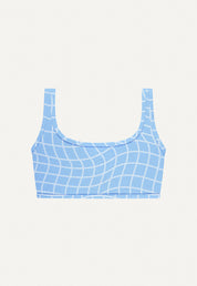 Bikini Top "Vento" in blue pool print terry