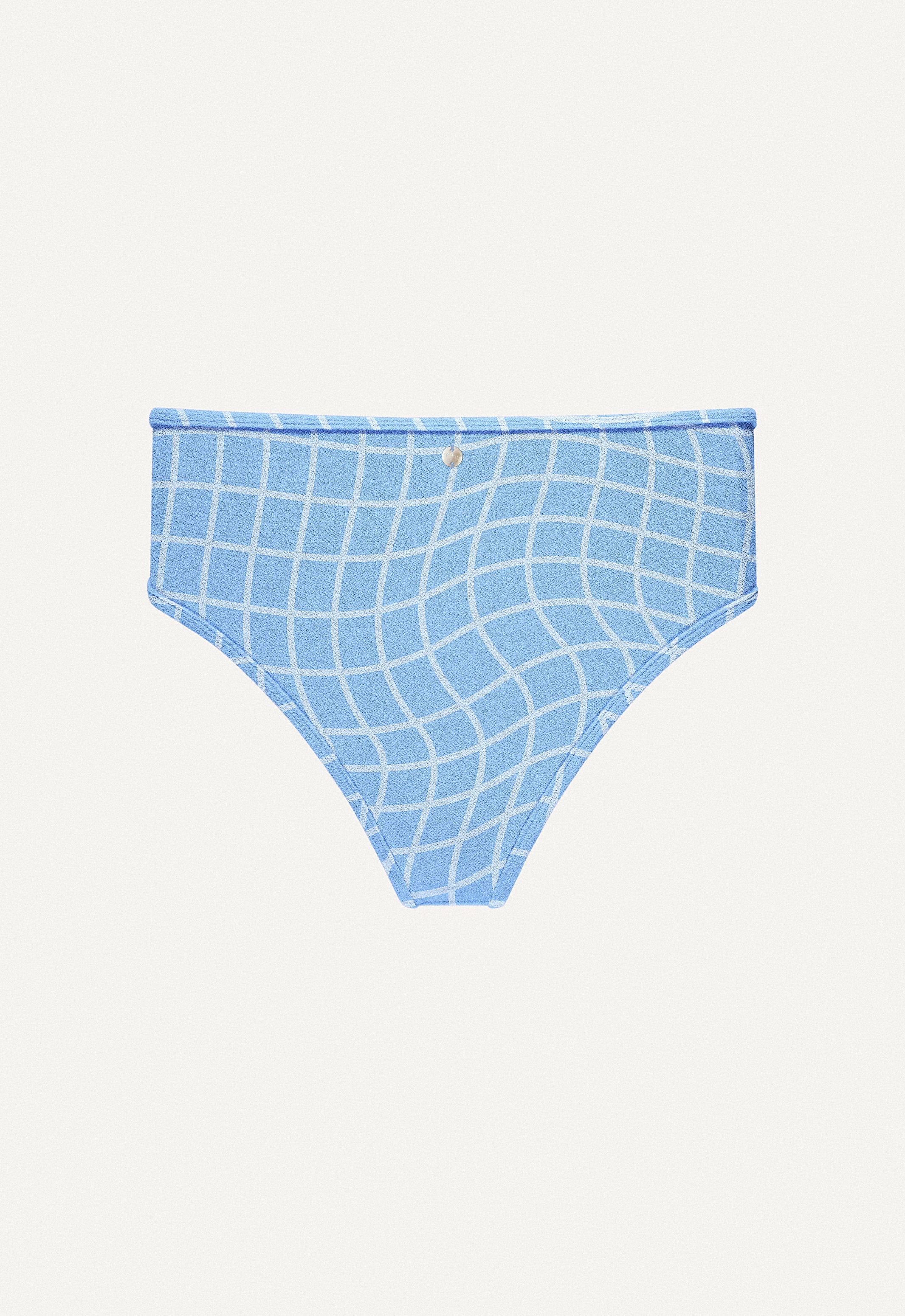 Bikini Bottom "Samun" in blue pool print terry