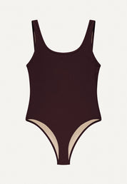 Surf Swimsuit "Zephyr" in dark brown terry