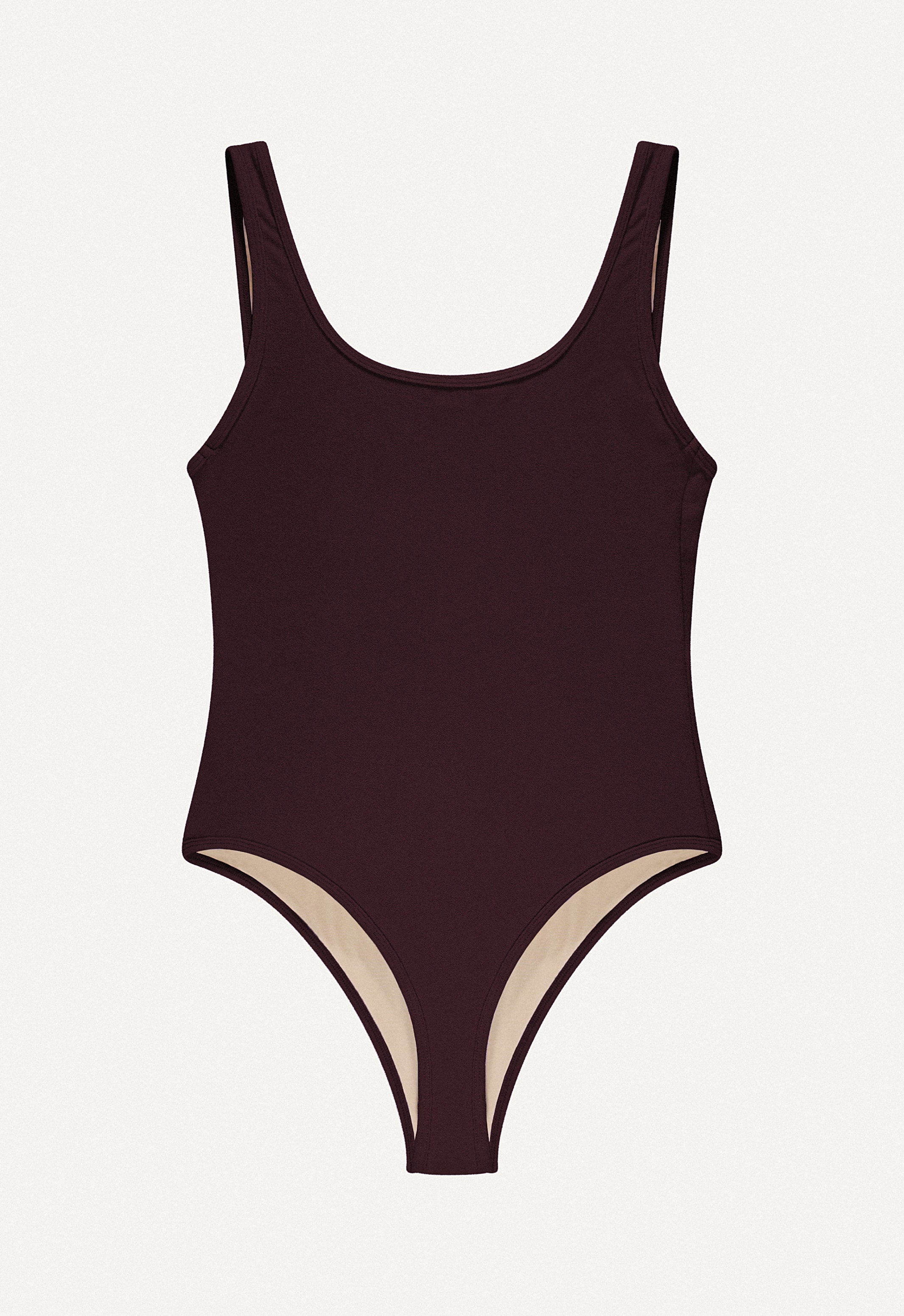 Surf Swimsuit "Zephyr" in dark brown terry