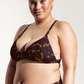 Surf Bikini Top "Esox" in hibiscus print