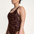 Surf Bikini Swimsuit "Kelt" in hibiscus print