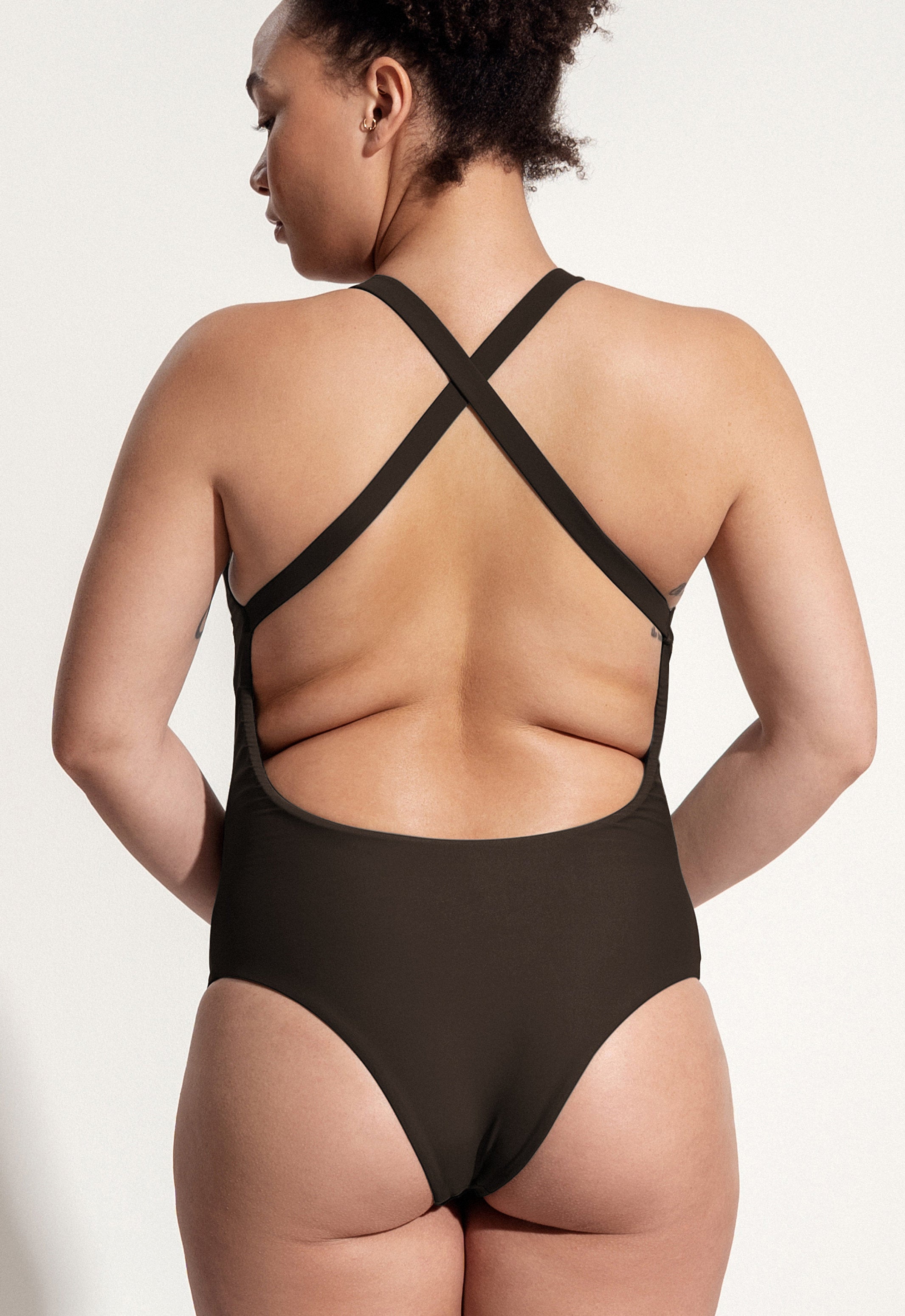 Surf Swimsuit "Kelt" in dark brown