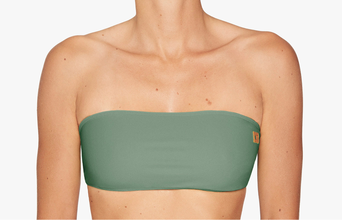 Bikini Oberteil „Farah“ in Moss Grün & Appeal Orange 1